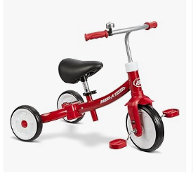 Radio Flyer Tricycle - Radio Flyer Triple Play Trike, Toddler Tricycle, Balance Bike and Ride-On, Ages 1-3, Large, Red