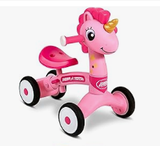 Radio Flyer Tricycle - Radio Flyer Lil' Racers: Sparkle The Unicorn Ride on Toy, for Ages 1-3,Pink