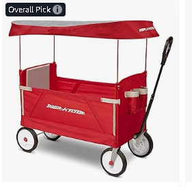 Radio Flyer Tricycle - Radio Flyer 3 in 1 EZ Fold Stroller Wagon with Canopy and Adjustable