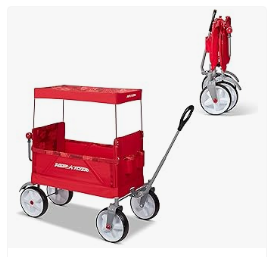 Radio Flyer Tricycle - Radio Flyer Beach & Boardwalk Wagon, Folding Beach Cart, Ages 1.5+
