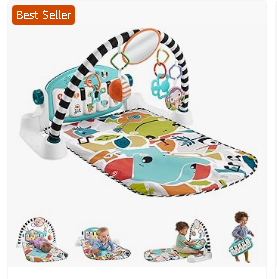 Fisher-Price Tricycle - Fisher-Price Baby Playmat Glow and Grow Kick & Play Piano Gym, Blue Musical Learning Toy with