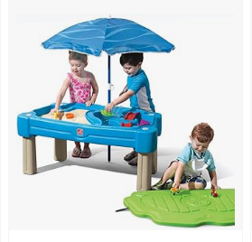 Step2 Water Table - Step2 Cascading Cove Sand and Water Table, Kids Activity Sensory Playset, Comes with Umbrella, Summer Outdoor Toys, 7 Piece