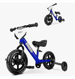 KRIDDO Balance Bike - KRIDDO2-in-1 Kids Tricycle and Toddler Balance Bike 2 Year Old, Detachable Pedals and Stowable Training Wheels, DIY Plate