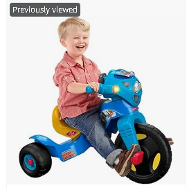 Paw Patrol Toys - Paw Patrol Ride on Toys, Kids Bike & Tricycles, and Scooters - Fisher-Price PAW Patrol Toddler Tricycle Lights & Sounds Trike Toy Bike with Handlebar Grips & Storage for Preschool Kids
