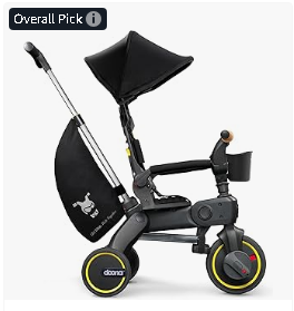 DOONA Trike - DOONA Bike & Trike, Car Seat & Stroller - DOONA Liki Trike S5, Nitro Black - 5-in-1 Compact, Foldable Tricycle - Suitable for Toddlers 10 to 36 Months