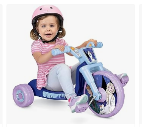 Disney Frozen Bike - Tricycle & Scooter - Frozen Ride-On 10" Fly Wheels Junior Cruiser Tricycle with Sounds - Toddler Bike Trike, Ages 2-4