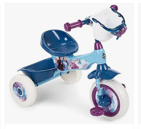 Disney Frozen Bike - Tricycle & Scooter - Huffy Disney Frozen 2 Girl's Trike, Ideal for Ages 3+, Anna, Elsa, and Olaf, Storage Bins for Snacks or Toys, Sturdy and Durable, Safe