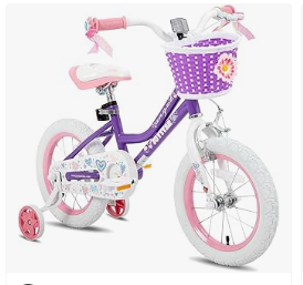 JOYSTAR Kids Bike - JOYSTAR Angel Girls Bike for Toddlers and Kids Ages 2-13 Years Old, 12 14 16 18 20 Inch Kids Bike with Training Wheels & Basket