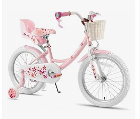 JOYSTAR Kids Bike - JOYSTAR Unicorn Kids Bike for Girls Ages 2-9 Years Old, 12 14 16 18 Inch Kids Bike with Training Wheels, Doll Seat, Streamers and Basket