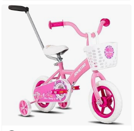 JOYSTAR Kids Bike - JOYSTAR, 10 & 12 Inch Kids Bike for Boys and Girls Ages 1-4 Years, Toddler Bike with Training Wheels & Basket, Detachable Parent Push