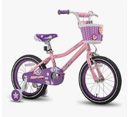 JOYSTAR Kids Bike - JOYSTAR Paris Girls Bike for Ages 3-8 Years Old, 14 16 18 Inch Kids Bike with Training Wheels, Basket and Handbrake, Multiple Colors