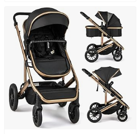 INFANS Baby Stroller & Walker, Tricycle & Bike, Kids Ride on Car - INFANS 2 in 1 Baby Stroller, Folding Newborn Pram Convertible Stroller Bassinet