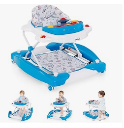INFANS Baby Stroller & Walker, Tricycle & Bike, Kids Ride on Car - INFANS Baby Walker, 5 in 1 Behind Walker Learning Seated Rocker Bouncer with Removable