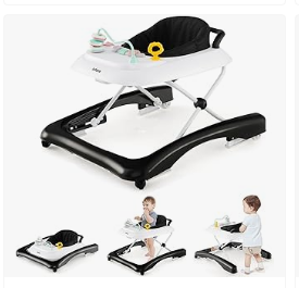 INFANS Baby Stroller & Walker, Tricycle & Bike, Kids Ride on Car - INFANS Foldable Baby Walker, 3 in 1 Toddler Leaning-Seated Walk-Behind with Adjustable