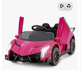 INFANS Baby Stroller & Walker, Tricycle & Bike, Kids Ride on Car - INFANS 2 Seater Kids Ride on Car, 12V 4WD Licensed Lamborghini Veneno Powered Electric Vehicle with Hydraulic Doors, Rocking