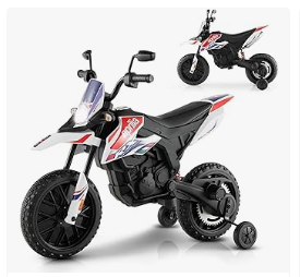 INFANS Baby Stroller & Walker, Tricycle & Bike, Kids Ride on Car - INFANS Kids Motorcycle 12V, Licensed Aprilia RX125 Ride-on Motorbike for Toddlers with Training Wheels