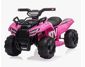 BOBIKE - Kids Balance Bike & Trike and kids Electric Vehicle - Kids Ride on ATV, 6V Battery Powered Kids Electric Vehicle, 4 Wheeler Quad w/Headlights, MP3, USB, Volume Control