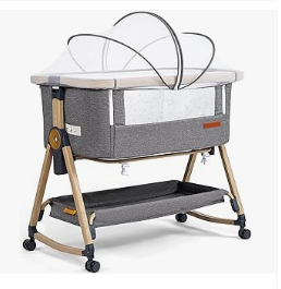 Maydolly Baby Balance Bike and Baby Bassinet - Maydolly Baby Bassinet & Bedside Sleeper, 3 in 1 Rocking Bassinet with Mattress & Sheet, Adjustable Height, Removable Breathable
