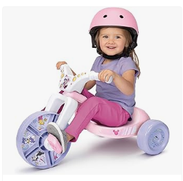 Minnie Mouse Bike & Trike, and Toys - Minnie Mouse Toddler Kids Ride-On 8.5" Fly Wheels Junior Cruiser Tricycle - Toddler Bike Trike, Ages 18-36M, for Kids 33”-35” Tall
