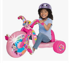 Minnie Mouse Bike & Trike, and Toys - Minnie Mouse Ride-On 15" Fly Wheels Cruiser Tricycle Bike, Trike Has Built-In Light on Both Sides of Big Wheel, Ages 3-7, for Kids