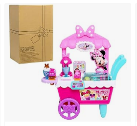 Minnie Mouse Bike & Trike, and Toys - Disney Junior Minnie Mouse Sweets & Treats Ice Cream Cart with Sounds and Phrases, 40-pieces, Pretend Play, Kids Toys