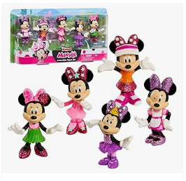 Minnie Mouse Bike & Trike, and Toys - Disney Junior Minnie Mouse 3-inch Collectible Figure Set, 5 Piece Set, Kids Toys for Ages 3 Up by Just Play