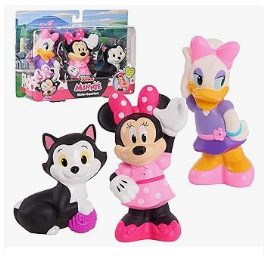 Minnie Mouse Bike & Trike, and Toys - Disney Junior Minnie Mouse 3-Pack Bath Toys, Figures Include Minnie Mouse, Daisy Duck, and Figaro, Kids Toys for Ages 3 Up