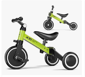 XJD Kids Bike & Trike, and Electric Car - XJD 5 in 1 Toddler Bike, Tricycle for Toddlers 1-3 with Adjustable Seat Height, Removable Pedals, Ideal Balance Bike Birthday Gift