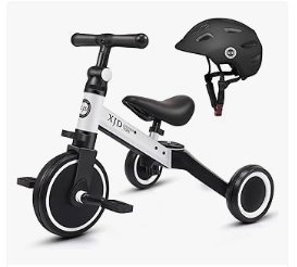 XJD Kids Bike & Trike, and Electric Car - XJD, 5 in 1 Kids Tricycles for 12 Month to 3 Years Old Toddler Bike Toddler Helmet Kids Bike Helmet Baby Multi-Sport Adjustable