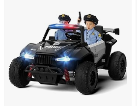 XJD Kids Bike & Trike, and Electric Car - XJD, 24V 4WD Ride on Police Car with 400W Ultra Powerful Motors Off-Road UTV Toy, 4 Shock Absorbers,20" Spacious Seat