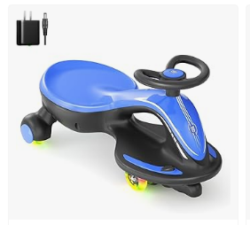 XJD Kids Bike & Trike, and Electric Car - XJD Electric Wiggle Car Ride On Toy, 2 in 1 Wiggle Car Rechargeable Battery with Anti-Rollover Colorful Light-Emitting Wheel