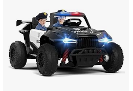 XJD Kids Bike & Trike, and Electric Car - XJD, Ride on Police Car 12V 2WD with 400W Ultra Powerful Motors Off-Road UTV Toy, 4 Shock Absorbers,20" Spacious Seat