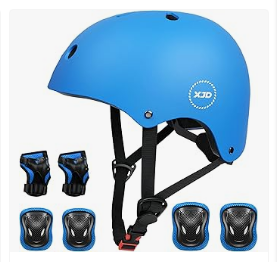 XJD Kids Bike & Trike, and Electric Car - XJD Kids Bike Helmet, Multi-Sport Protective Gear Set for 3-5-8-14 Years Boys Girls with Knee and Elbow Pads Wrist Guards fit