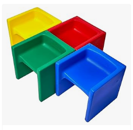 Children's Factory Bike & Trike, Helmet, Scooter & Toys - Children's Factory3-in-1 Cube Chair for Kids, Flexible Seating Classroom Furniture, 4-Pack