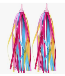 Baby Bike Accessories for Kids - Bling Kingdom 1Pair Kid's Rainbow Bike Streamers for Girls Boys, 2pcs 10" Childrens Colorful Bicycle Handlebar Grips Tassel