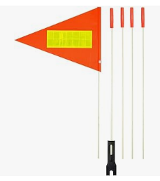 Baby Bike Accessories for Kids - Bike Flag with Pole 6 Feet High Visibility Flags with Heavy Duty Fiberglass Flag Pole, Orange Flag with Reflective Strip