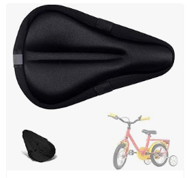 Baby Bike Accessories for Kids - Kids Gel Bike Seat Cushion Cover for Boys & Girls, 9"x6" Breathable & Extra Soft Memory Foam Children Bicycle Saddle Pad with foam
