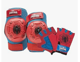 Kids Cycling Protective Gear - Bell 3D Spiderman Pad & Glove Set