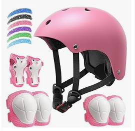Kids Cycling Protective Gear - Kids Bike Helmet Set, Adjustable Helmet for Ages 3-14 Year Boys Girls, Toddler Pad Set with Knee and Elbow Pads for Bike, Roller