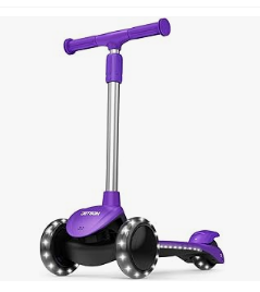 Best Scooter for Kids - Jetson Lumi 3 Wheel Light-Up Kick Scooter for Girls or Boys, Ages 3+ - Max Grip Light Up Deck and PVC Wheels- Adjustable