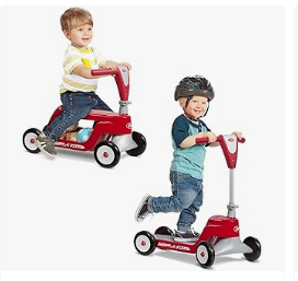 Best Scooter for Kids - Radio Flyer Scoot 2 Scooter, Toddler Scooter or Ride On, for Ages 1-4, Red Ride On Toy