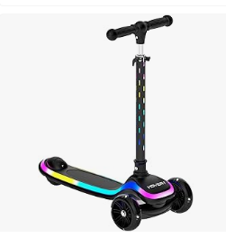 Best Scooter for Kids - Hover-1 Chroma Folding Kick Scooter for Kids with Multicolor Wheel Lights, 3” Front Wheels, Rear Foot Brake, and 110 LB