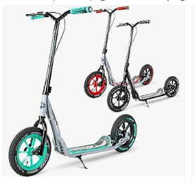 Best Scooter for Kids - Large Kick Scooter for Adults, Teens & Kids 8-12 with Kickstand – 12" Air-Filled Tires, Wide Deck, Lightweight Steel Frame