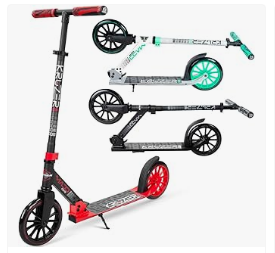Best Scooter for Kids - Large Folding Kick Scooter for Adults and Teens – Adjustable Handlebar – Big 200mm Wheels – Lightweight Durable Folding