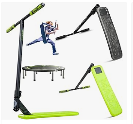 Best Scooter for Kids - Bounce Trampoline Pro Scooter for Tricks – Real Headtube, Pro T-Bar, Foam Deck – Indoor & Outdoor Stunt Practice