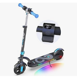 Best Scooter for Kids - Gyroor H40 Kids Electric Scooter with 180W Motor & LED Visible Display, 10 Mph, Colorful Lights, Adjustable Speed and Height