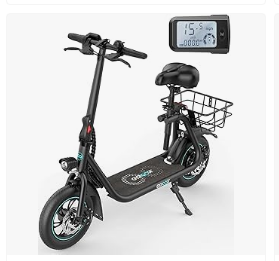 Best Scooter for Kids - Gyroor Electric Scooter for Adults with Seat, 20/25 Miles Range 450W Motor up to 15.5/18.6 MPH Speed LCD Display
