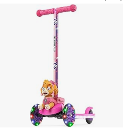 Best Scooter for Kids - Kick Scooter for Kids, Self-Balancing 3 Wheeled Scooter with Light Up Wheels & Deck, Extra Wide Anti-Slip Deck, Rear Brake