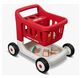 Best Wagons for Kids - Radio Flyer Scan & Sort Shopping Cart with Lights & Sounds, Baby Walker with Wheels, Red Shopping Cart for Kids Ages 1+
