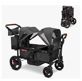 Best Wagons for Kids - Radio Flyer Voya Stroller Wagon, 2 Seater Wagon Stroller for Kids with Low Sides, Baby Stroller Wagon, Double Stroller